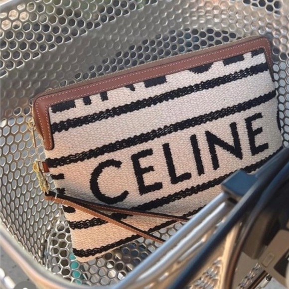 Celine striped textile pouch with wrist strap - Picture 11 of 11